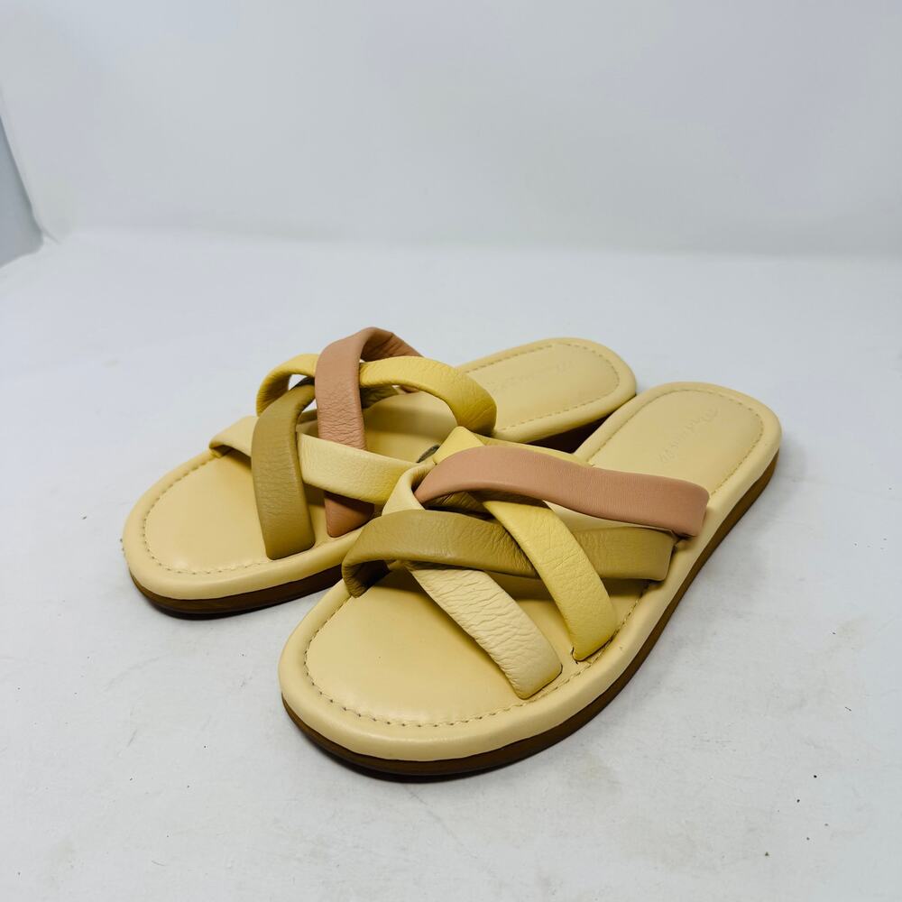 Madewell Leeandra Slide Sandals Size 9 Braided Crisscross Neutral Slip-On‎
